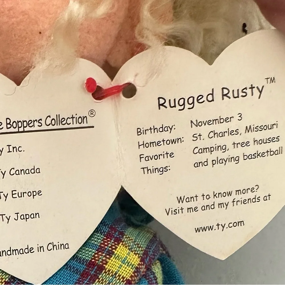 TY Vintage beanie Boppers Paula Plappertasche & Rugged Rusty W/ Tags Plush 2002 - Picture 7 of 8